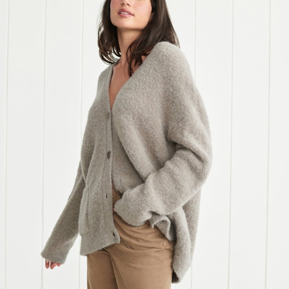 Jenni Kayne Boucle Cocoon Cardigan (Smoke)